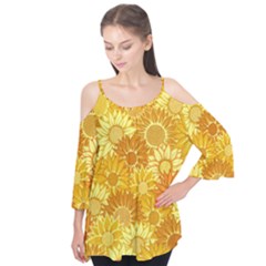 Flower Sunflower Floral Beauty Sexy Flutter Tees