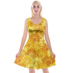 Flower Sunflower Floral Beauty Sexy Reversible Velvet Sleeveless Dress