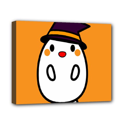 Halloween Ghost Orange Canvas 10  X 8  by Mariart