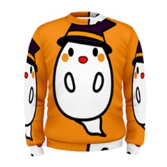 Halloween Ghost Orange Men s Sweatshirt by Mariart