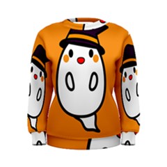 Halloween Ghost Orange Women s Sweatshirt by Mariart