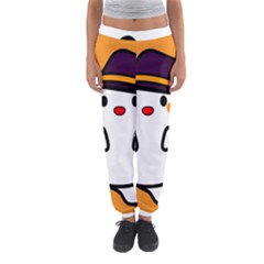 Halloween Ghost Orange Women s Jogger Sweatpants by Mariart