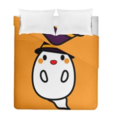 Halloween Ghost Orange Duvet Cover Double Side (full/ Double Size)