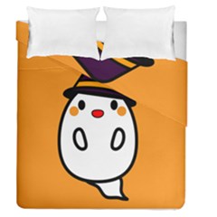 Halloween Ghost Orange Duvet Cover Double Side (queen Size)