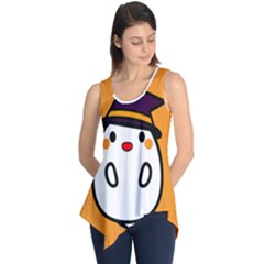 Halloween Ghost Orange Sleeveless Tunic