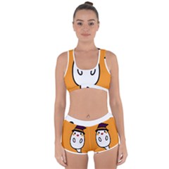 Halloween Ghost Orange Racerback Boyleg Bikini Set by Mariart