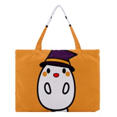 Halloween Ghost Orange Medium Tote Bag by Mariart