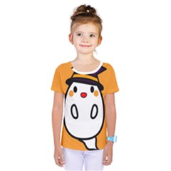 Halloween Ghost Orange Kids  One Piece Tee