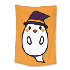 Halloween Ghost Orange Small Tapestry