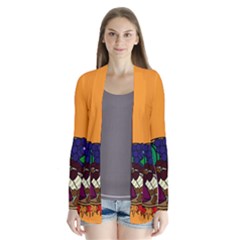 Healthy Vegetables Food Drape Collar Cardigan