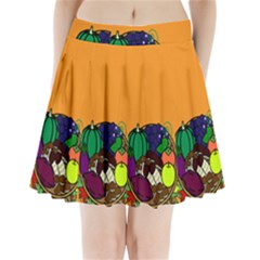 Healthy Vegetables Food Pleated Mini Skirt