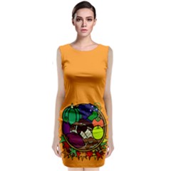 Healthy Vegetables Food Sleeveless Velvet Midi Dress