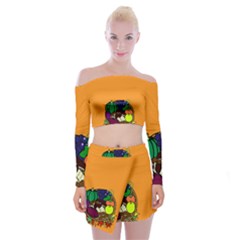 Healthy Vegetables Food Off Shoulder Top With Skirt Set by Mariart