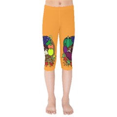 Healthy Vegetables Food Kids  Capri Leggings 