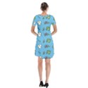 Frog Ghost Rain Flower Green Animals Short Sleeve V-neck Flare Dress View2