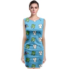 Frog Ghost Rain Flower Green Animals Classic Sleeveless Midi Dress