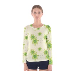 Leaf Green Star Beauty Women s Long Sleeve Tee