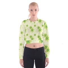 Leaf Green Star Beauty Cropped Sweatshirt