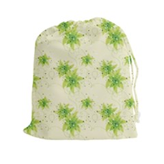 Leaf Green Star Beauty Drawstring Pouches (xxl)