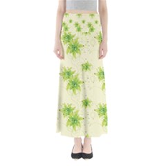 Leaf Green Star Beauty Full Length Maxi Skirt by Mariart