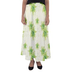 Leaf Green Star Beauty Flared Maxi Skirt by Mariart