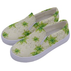 Leaf Green Star Beauty Kids  Canvas Slip Ons