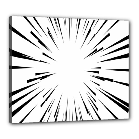 Line Black Sun Arrow Canvas 24  X 20 