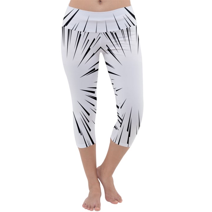 Line Black Sun Arrow Capri Yoga Leggings