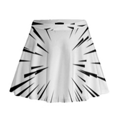 Line Black Sun Arrow Mini Flare Skirt