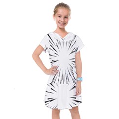 Line Black Sun Arrow Kids  Drop Waist Dress by Mariart