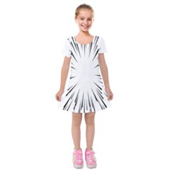 Line Black Sun Arrow Kids  Short Sleeve Velvet Dress