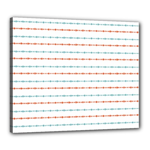 Line Polka Dots Blue Red Sexy Canvas 24  X 20 