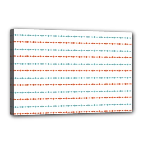 Line Polka Dots Blue Red Sexy Canvas 18  X 12 