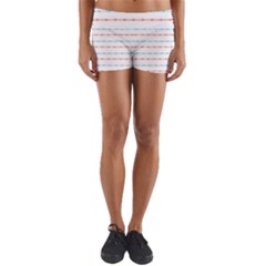 Line Polka Dots Blue Red Sexy Yoga Shorts by Mariart