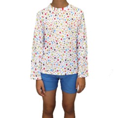 Flower Star Rose Sunflower Rainbow Smal Kids  Long Sleeve Swimwear