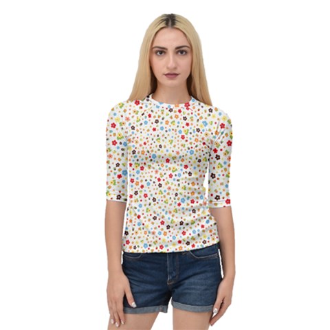 Flower Star Rose Sunflower Rainbow Smal Quarter Sleeve Raglan Tee by Mariart