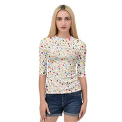 Flower Star Rose Sunflower Rainbow Smal Quarter Sleeve Raglan Tee