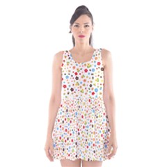 Flower Star Rose Sunflower Rainbow Smal Scoop Neck Skater Dress by Mariart