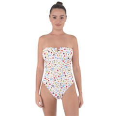 Flower Star Rose Sunflower Rainbow Smal Tie Back One Piece Swimsuit by Mariart