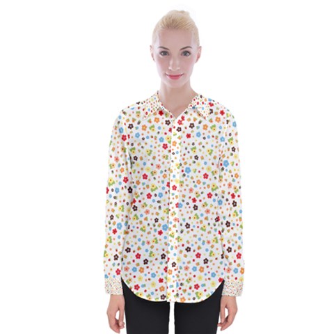 Flower Star Rose Sunflower Rainbow Smal Womens Long Sleeve Shirt by Mariart