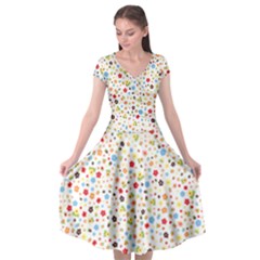 Flower Star Rose Sunflower Rainbow Smal Cap Sleeve Wrap Front Dress