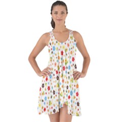 Flower Star Rose Sunflower Rainbow Smal Show Some Back Chiffon Dress