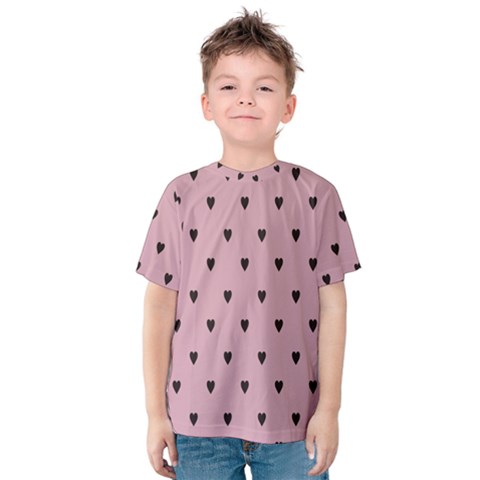 Love Black Pink Valentine Kids  Cotton Tee by Mariart