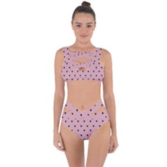 Love Black Pink Valentine Bandaged Up Bikini Set  by Mariart