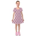 Love Black Pink Valentine Kids  Short Sleeve Velvet Dress View1