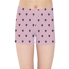 Love Black Pink Valentine Kids Sports Shorts by Mariart