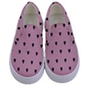 Love Black Pink Valentine Kids  Canvas Slip Ons View1