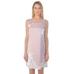 Love Heart Flower Purple Sexy Rose Sleeveless Satin Nightdress by Mariart