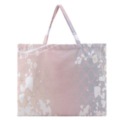 Love Heart Flower Purple Sexy Rose Zipper Large Tote Bag