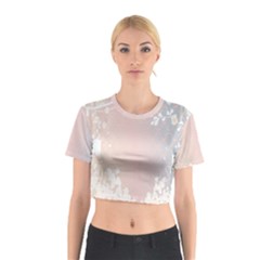 Love Heart Flower Purple Sexy Rose Cotton Crop Top